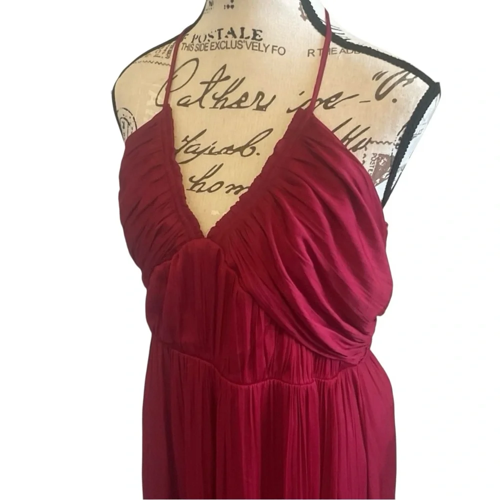 Anthropologie Red Maxi Dress with Ruffled Hem - Picture 7 of 15